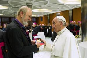 Photo: Thomas Schirrmacher in conversation with Pope Francis (Schirrmacher: âThe Pope asked me for the German versions of my books against corruption and against human trafficking.â) Â© LâOsseratore Romano