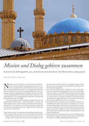 Titelblatt Artikel &quot;Mission und Dialog gehÃ¶ren zusammen&quot;
