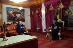 Foto: Thomas Schirrmacher zur Audienz bei Seiner Heiligkeit Patriarch Abune Mathias Â© BQ/Schirrmacher