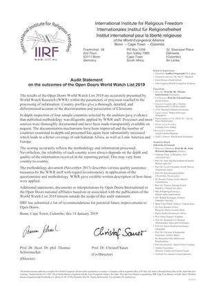 Cover: The original audit statement