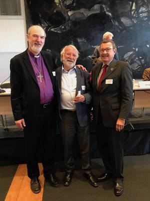 Photo 2: Thomas Schirrmacher together with Dr. Thomas Lawo from the PaRD Secretariat and Rabbi Awraham Soetendorp from Jacob Soetendorp Institute Â© WEA Sustainability Center