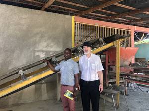 Photo: A brick making machine donated by Giving Hands gGmbh and used to build houses for orphanages Â© Schirrmacher