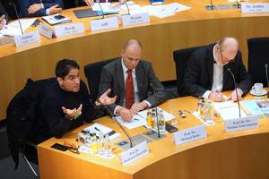 Foto: Prof. Dr. Mouhanad Khorchide, Prof. Dr. Michael Reder und Prof. Dr. Dr. Thomas Schirrmacher Â© BQ/Warnecke